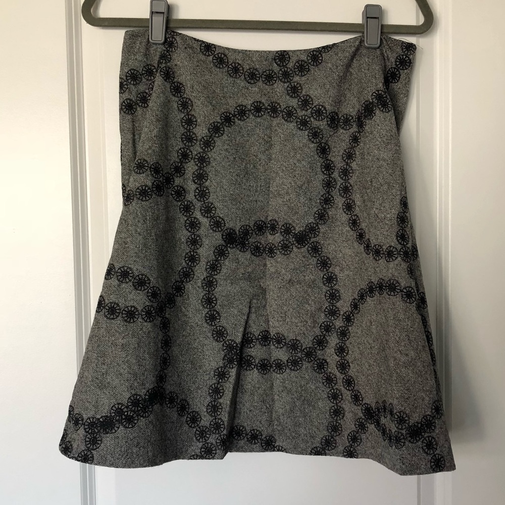 Boden Charcoal and Black Circle Skirt - 8
